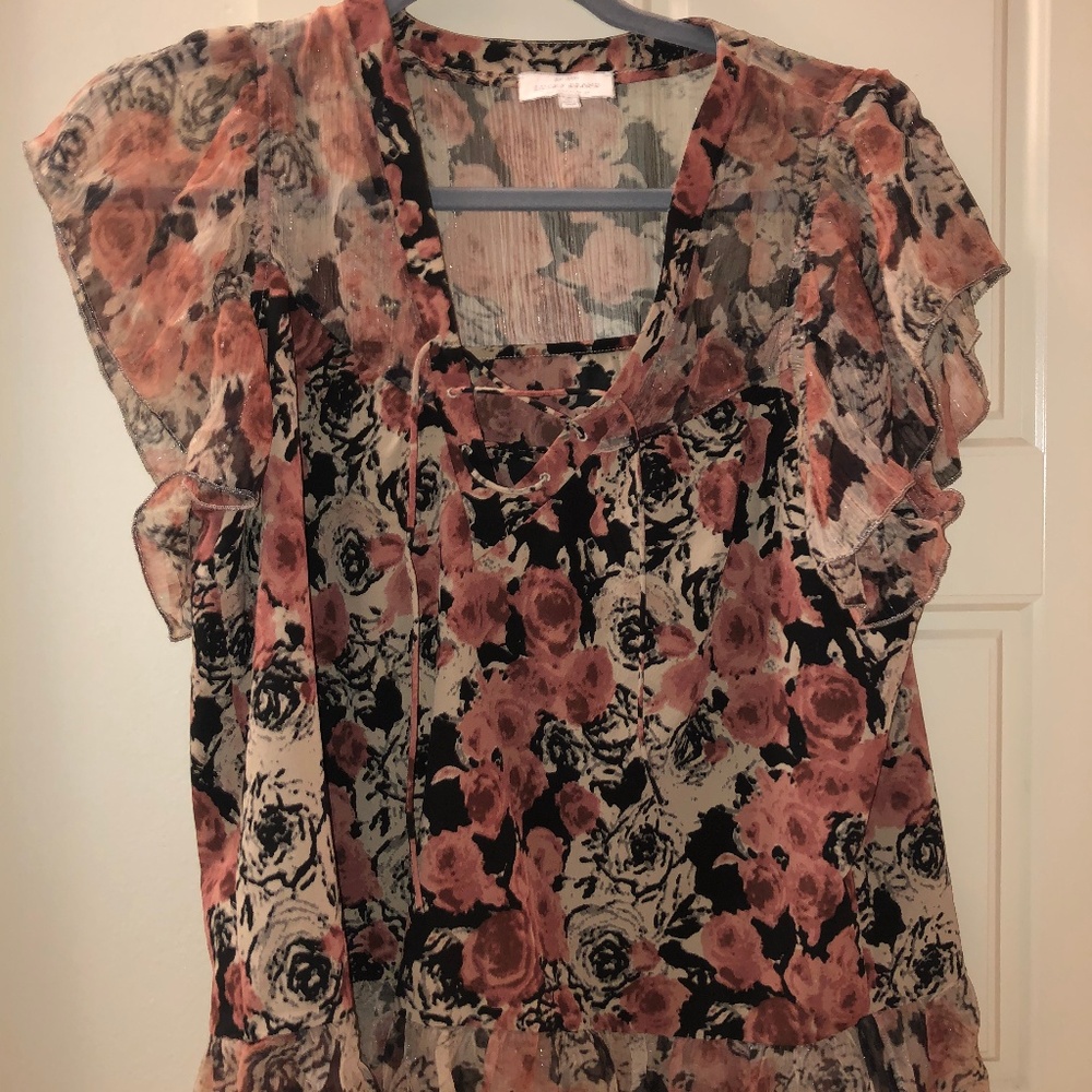 Lucky Brand Floral Peasant Blouse Small Never Worn